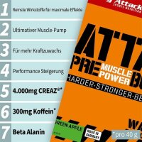 Body Attack PRE ATTACK 3.1 - Pre-Workout Booster 600g