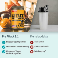 Body Attack PRE ATTACK 3.1 - Pre-Workout Booster 600g