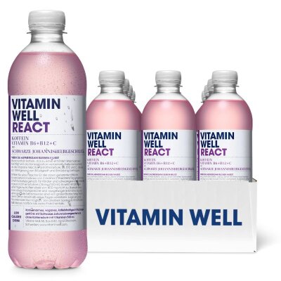 VITAMIN WELL REACT Schwarze Johannisbeere 500ml Tray 12x500ml