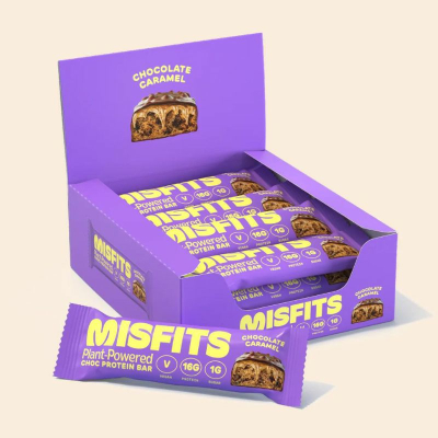Misfits Vegan Protein Bar 45g Riegel Chocolate Caramel