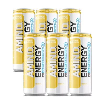 Optimum Nutrition Amino Energy + Electrolytes Energy Drink 24 x 250ml Dose Tropical