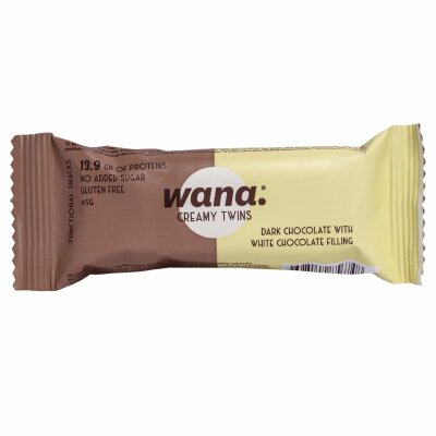 Wana Bars Creamy Twins 45g Riegel Dark Chocolate & White Chocolate Filling (MHD 05/24)