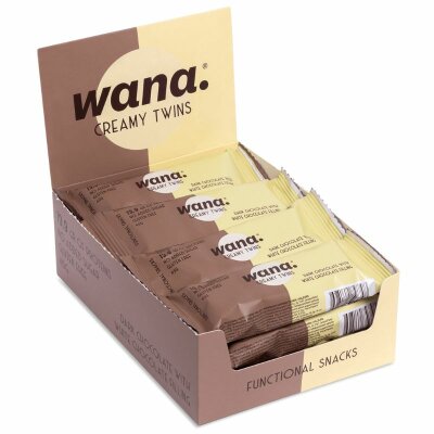 Wana Bars Creamy Twins 12x45g BOX Dark Chocolate & White Chocolate Filling