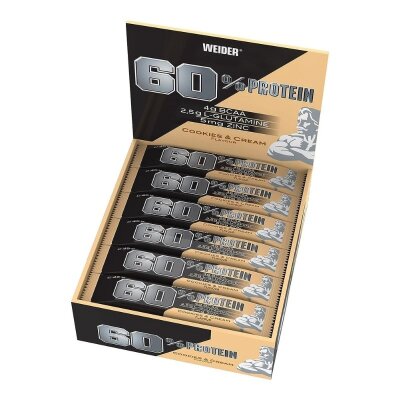 Weider 60% Protein Bar 24x45g BOX Cookies & Cream