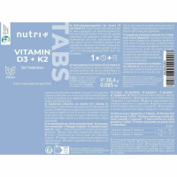 Nutri+ Vegan D3 + K2 Depot Tabletten (MHD 15/03/24)