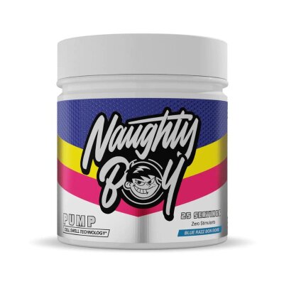 Naughty Boy Pump Pre-Workout, 400g Dose Blue Razz Bon Bons