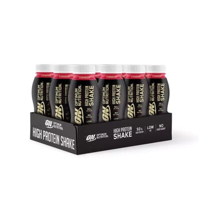 Optimum Nutrition High Protein Shake 500ml 12 Flaschen Strawberry