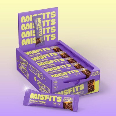 Misfits Vegan Soft Protein Bar 50g Riegel Caramel Fudge
