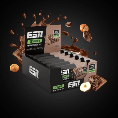 ESN Designer Vegan Protein Bar Proteinriegel 12 x 45 g BOX Hazelnut Nougat