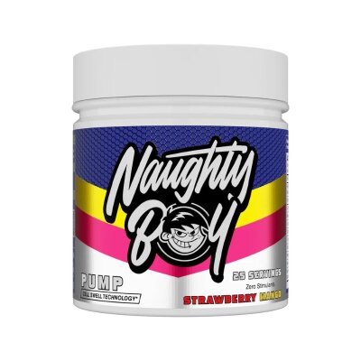 Naughty Boy Pump Pre-Workout, 400g Dose Strawberry Mango