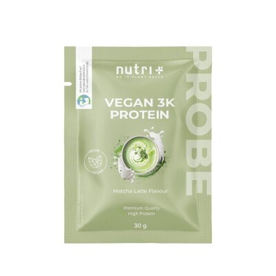 Nutri-Plus Vegan 3K Proteinpulver Probe 30g Matcha Latte