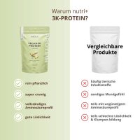 Nutri-Plus Vegan 3K Proteinpulver Weiße Schokolade Pistazie