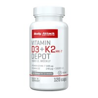 Body Attack Vitamin D3+K2  Depot 120 Caps