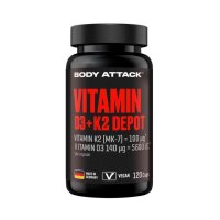 Body Attack Vitamin D3+K2  Depot 120 Kapseln