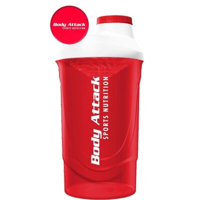 Body Attack Shaker 600ml Red-White