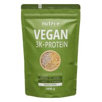 Nutri-Plus Vegan 3K Proteinpulver Natural 1000g