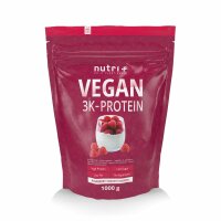 Nutri-Plus Vegan 3K Proteinpulver Raspberry-Yogurt 1000g