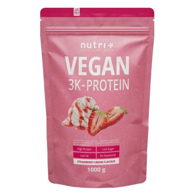 Nutri-Plus Vegan 3K Proteinpulver Strawberry-Cream