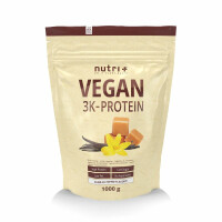 Nutri-Plus Vegan 3K Proteinpulver Vanilla-Toffee 1000g
