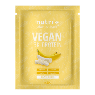 Nutri-Plus Vegan 3K Proteinpulver Probe 30g Banana