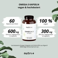 Nutri-Plus Omega 3 Vegan - mit EPA & DHA